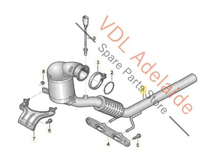 5Q0254502KX 5Q0131701P   VW Golf R MK7 7.5 Stock Standard Down Dump Pipe Exhaust with Catalytic Converter 5Q0254502KX 5Q0131701P