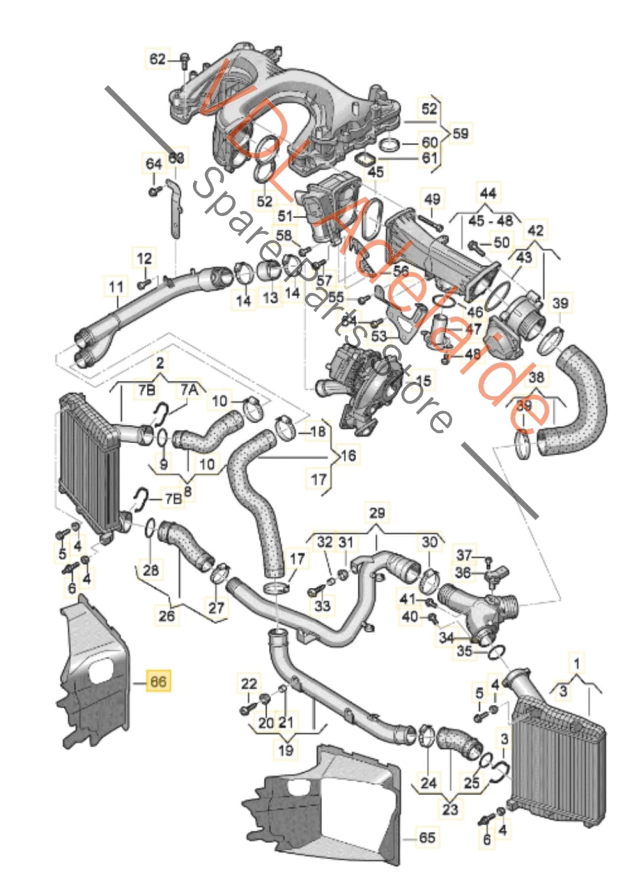 4L0117336F    Audi Q7 4L Right Side Air Guide for Intercooler 4L0117336F