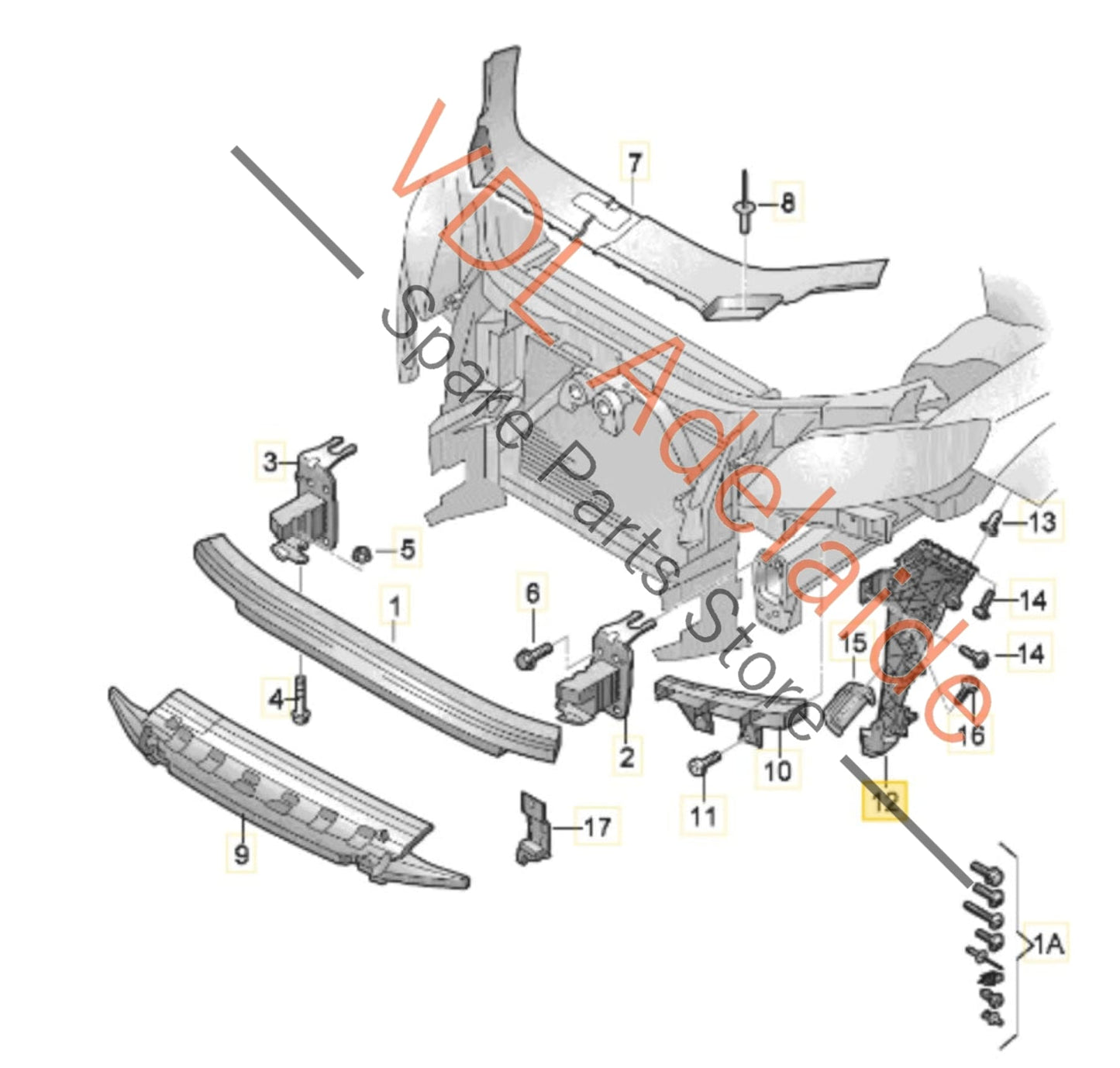 4L0807284B    Audi Q7 Radiator Guide for Bumper Front Right 4L0807284B