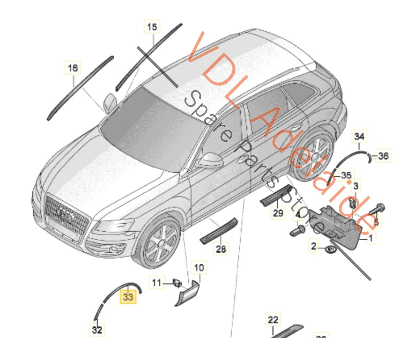 4L0853718B 4L0853718A   Audi Q7 4L Right Front Wheel Arch Flare Widening Spoiler Exterior Trim 4L0853718B