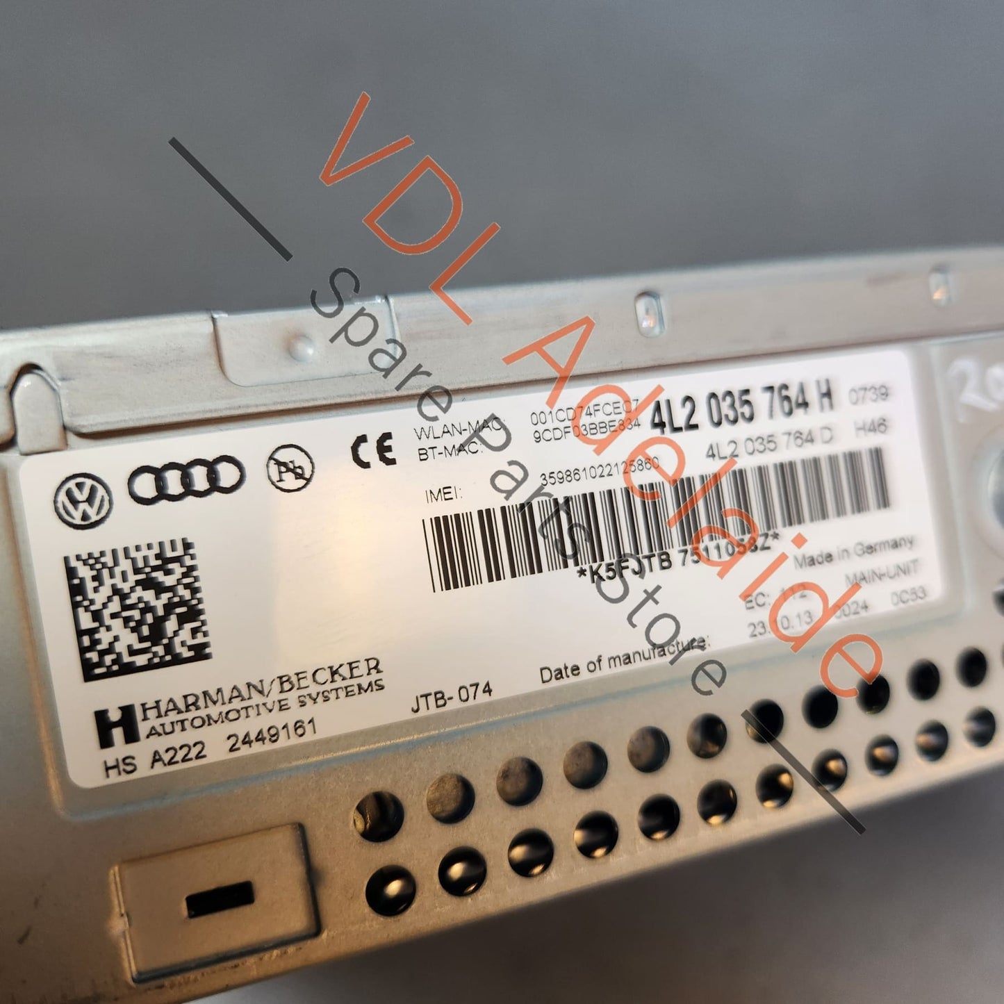 4L2035764H    Audi Q7 Control Unit for Infotainment MMI 3G + Main Dash Unit Radio 4L2035764H Harman