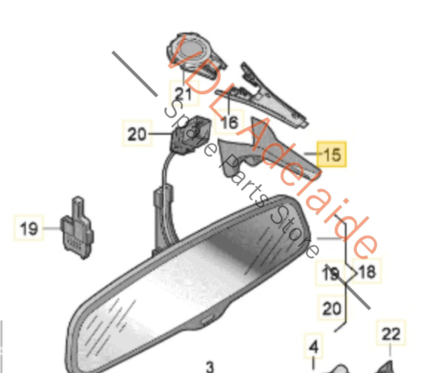 8R0857593    Audi Q7 Windscreen Trim for Rear View Mirror 8R0857593