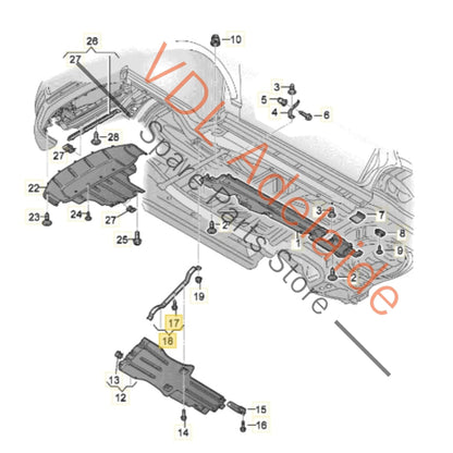 7P0825949A 7P0825949B 7P0825949C  Audi Q7 Underbody Protection Mounting Bracket 7P0825949A