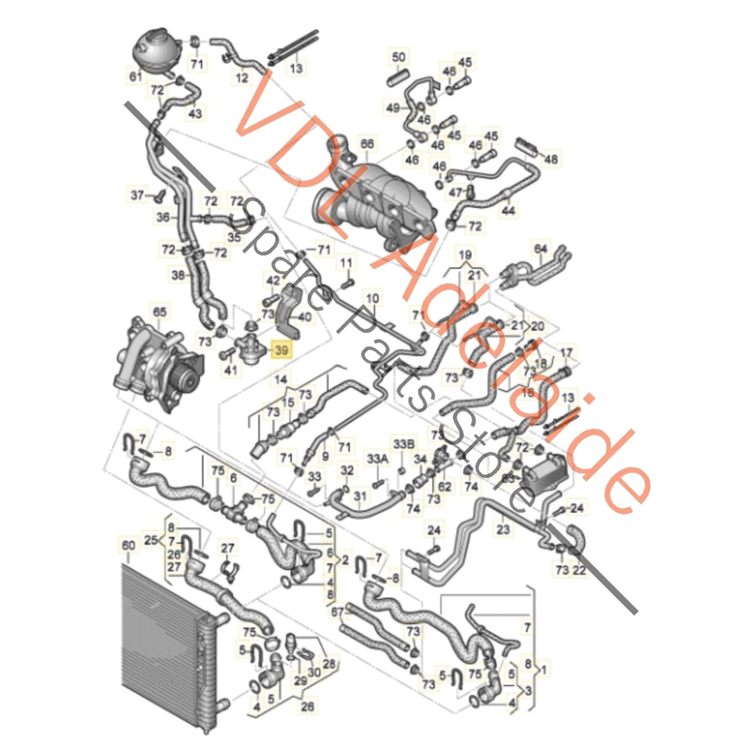 1K0965561J    VW Golf MK6 Genuine Additional Coolant Pump 1K0965561J