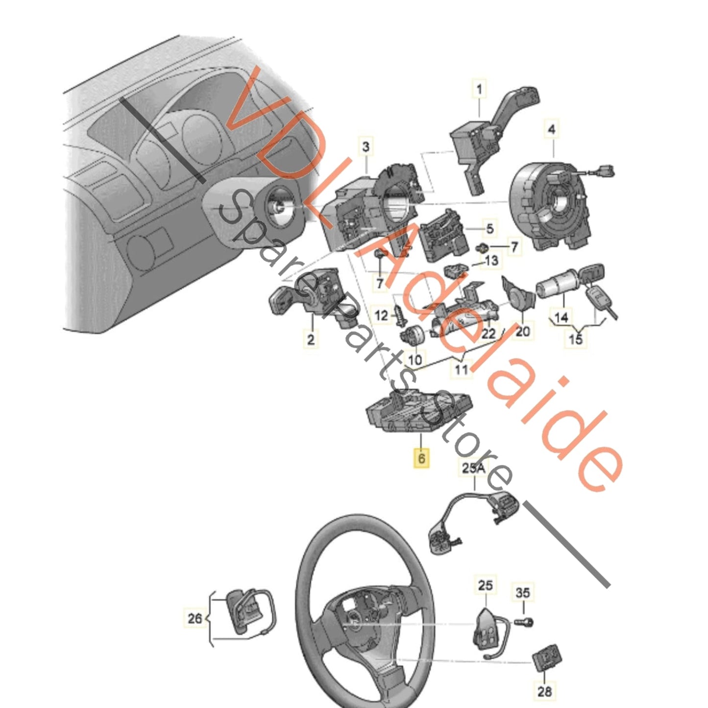 1K0953549CD    VW Electric Module for Steering Column Combination Switch 1K0953549CD