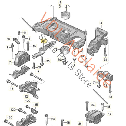 1K0199855BB 1K0199855BJ   VW Golf MK6 Lower Engine Pendulum Mount 1K0199855BJ 1K0199855BB