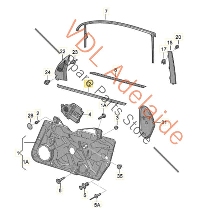 5K4837480B5AP    VW Golf MK6 Front Right Door Window Molding Weather Strip Aperture Seal 5K4837480B 5AP