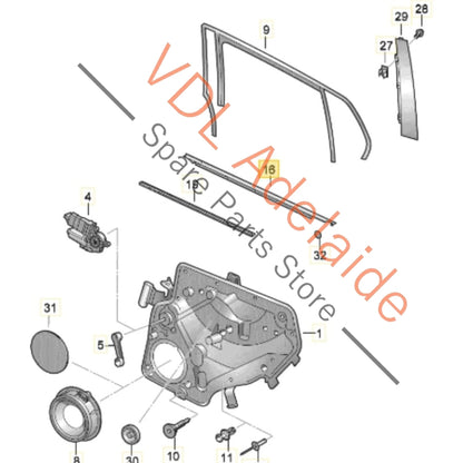 5K6839477D5AP    VW Golf MK6 Rear Left Door Window Molding Weather Strip Aperture Seal 5K6839477D 5AP