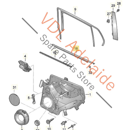 5K6839478D5AP    VW Golf MK6 Rear Right Door Window Molding Weather Strip Aperture Seal 5K6839478D 5AP