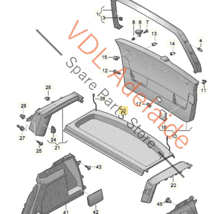 1K6867769    VW Golf MK6 Luggage Cargo Compartment Cover Parcel Tray 1K6867769G 7T8