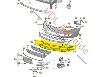 5K0807110A9B9 5K0807110GRU   Genuine VW Golf MK6 Gti Front Bumper Lower Spoiler 5K0807110A 9B9 5K0807110  GRU