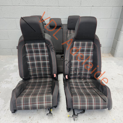     VW Golf MK6 Gti Sport Seat Set Tartan Fabric Cloth All manual adjustment