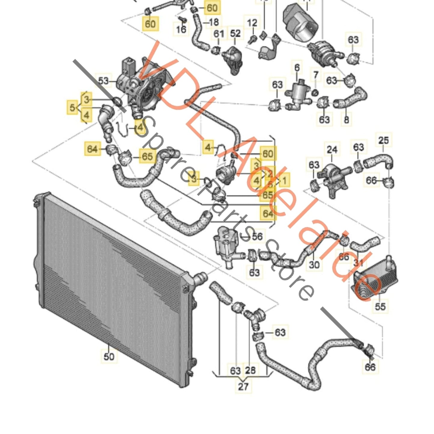 
5Q0122101FR    VW Golf MK7 Gti Coolant Hose for LHS 5Q0122101FR