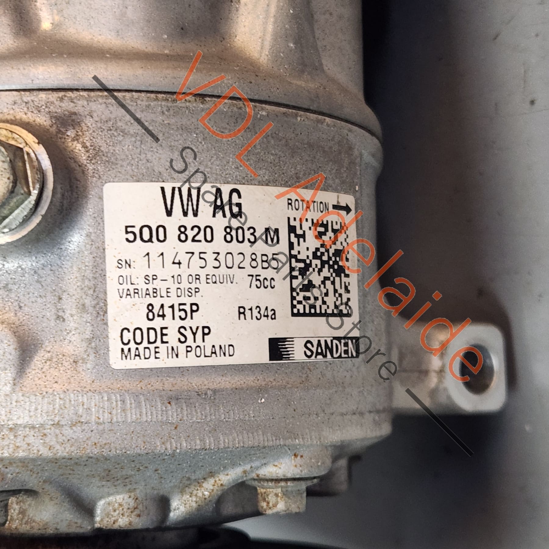 5Q0820803M    VW Golf MK7 AC Air Compressor 5Q0820803M