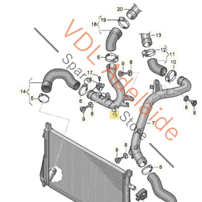 6C0145770A 5Q0145834 6C0145838A  VW Golf MK7 Gti RHS Right Side Intercooler Pipe Hose 6C0145770A 5Q0145834 6C0145838A