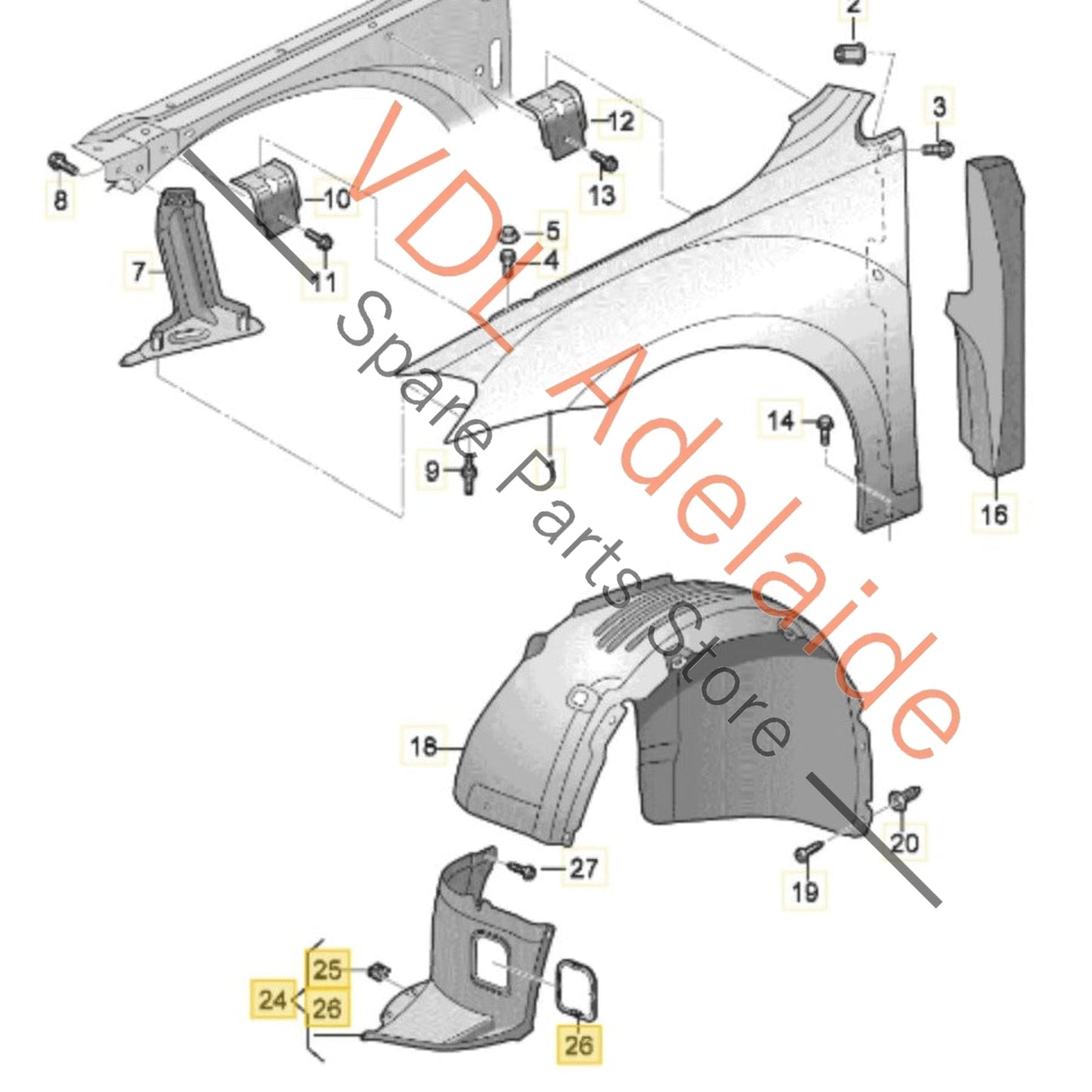 5G0805912S    VW Golf MK7 GTi Front Right Lower Wheel Housing Liner 5G0805912S