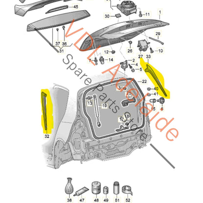 5G6805945C 5G6805946C   VW Golf MK7 7.5 Rear Window Spoiler Trim Set Left & Right 5G6805945C 5G6805946C