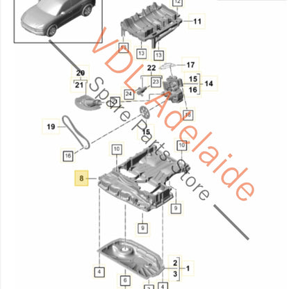 PAB103603B 9A7103603A 06M103805F  Porsche V6 Engine Oil Sump Girdle Upper 06M103805F 9A7103603A PAB103603B