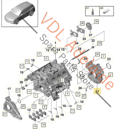 95810317310 06M103473P   Porsche 2.9 3.0 Engine Block Sealing Flange Rear Cover Casing Aluminium 95810317310 06M103473P