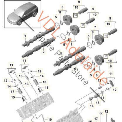 PAC103061A 9A710306110 9A710900311 9A710910202 Porsche 324kw DCAB DCA Engine Cylinder Head Cyl 4-6 Left Complete With Camshafts and Valves