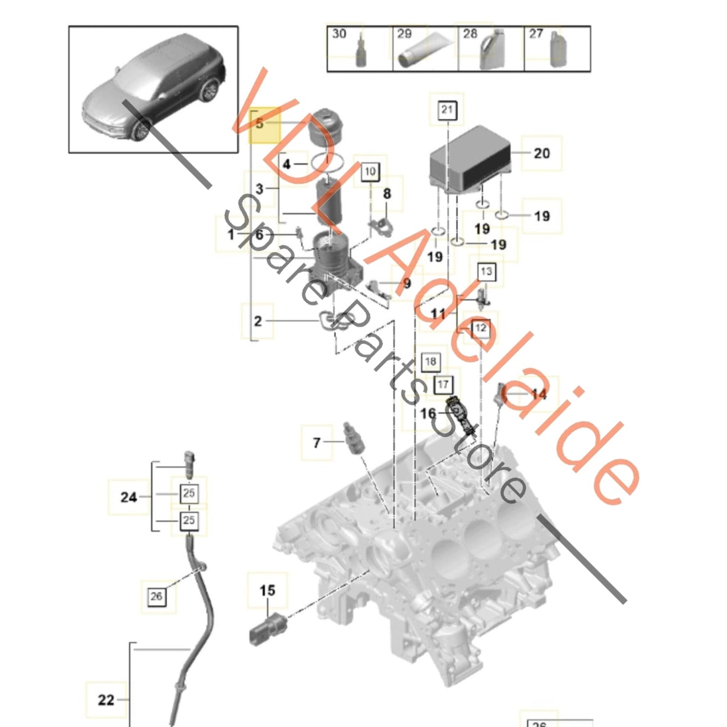 9A711531100 06M115311E   Porsche Cayenne 2.9L Oil Filter Cap Lid 9A711531100 06M115311E