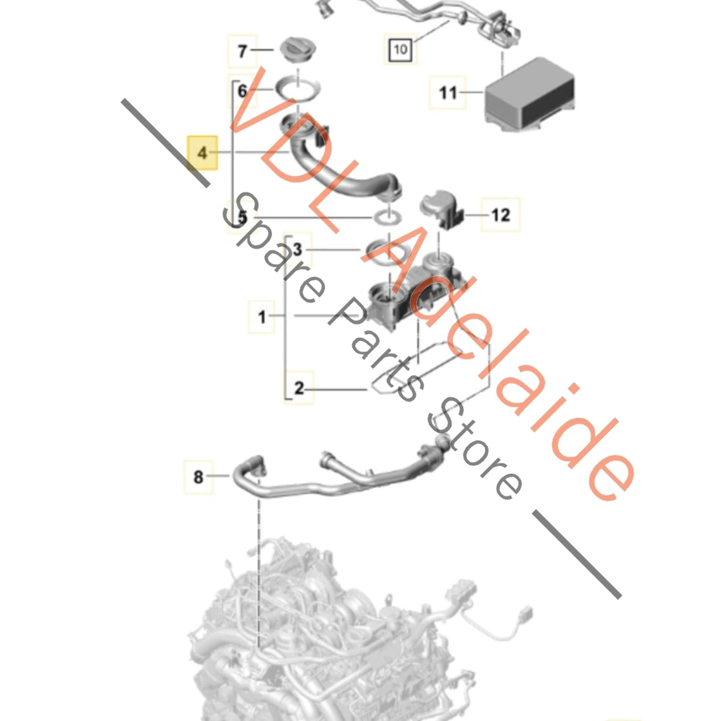 PAB11530110 4M0115301K 9A710348500  Genuine Audi Porsche VW Oil Filler Tube Pipe PAB11530110 4M0115301K 9A710348500