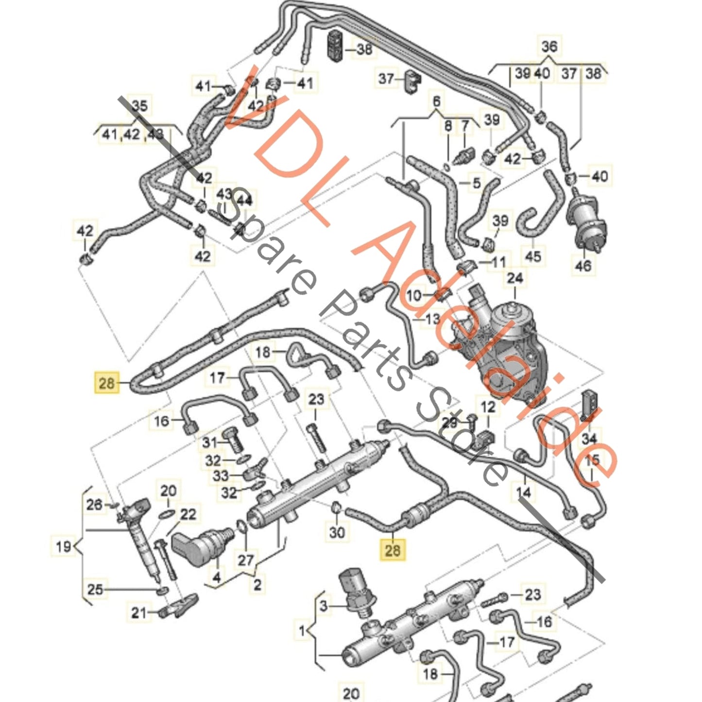 059130218AM  Audi Q7 Touareg Porsche Cayenne Diesel V6 Return Fuel Hose Pipe 059130218AM