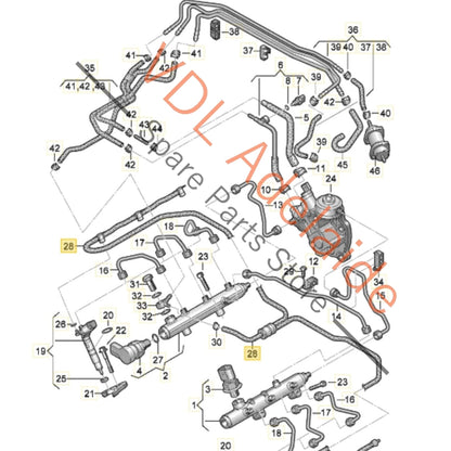 059130218AM  Audi Q7 Touareg Porsche Cayenne Diesel V6 Return Fuel Hose Pipe 059130218AM