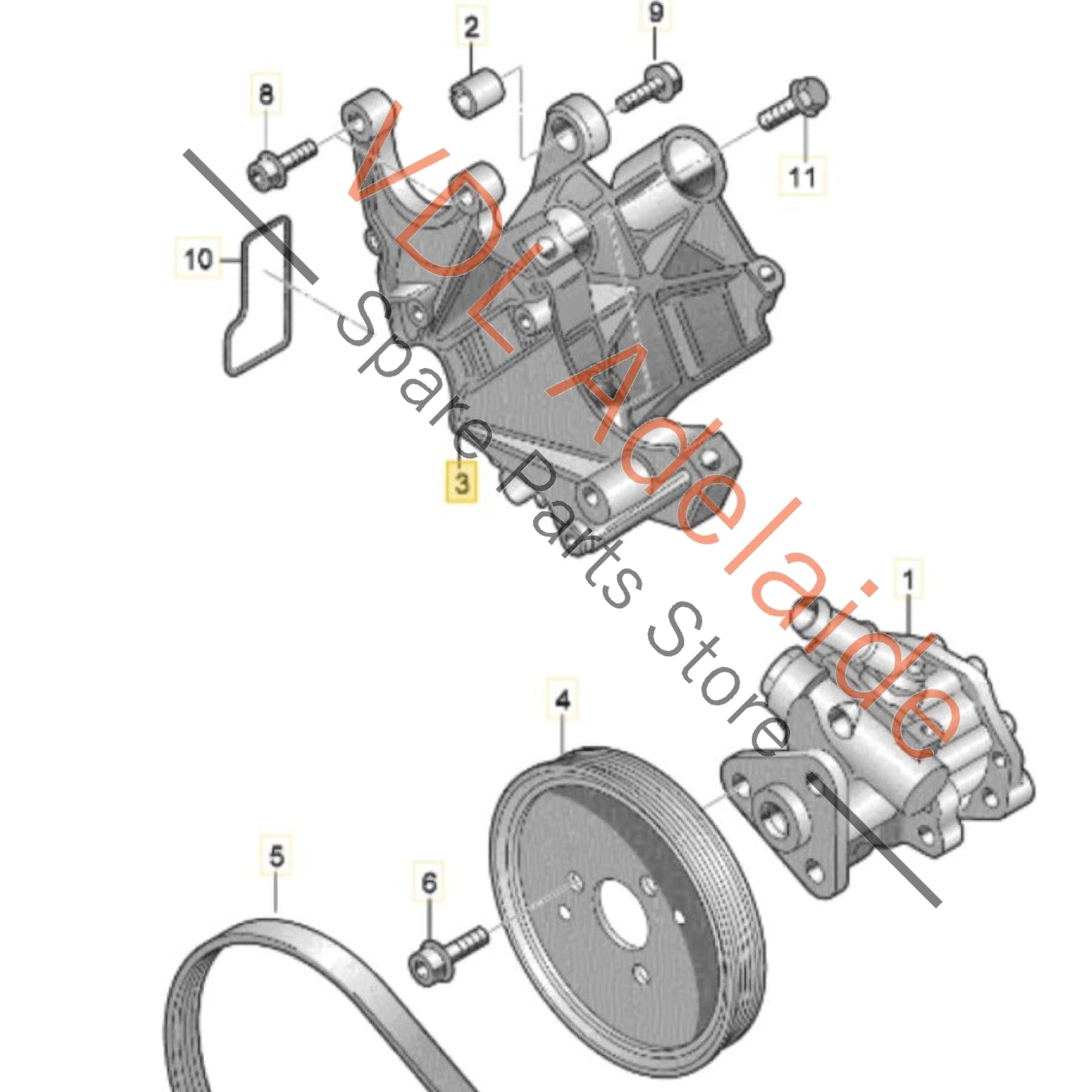 059145167AM  VW Audi V6 Tdi 3.0 Alloy Engine Bracket for Power Steering Vane Pump 059145167AM