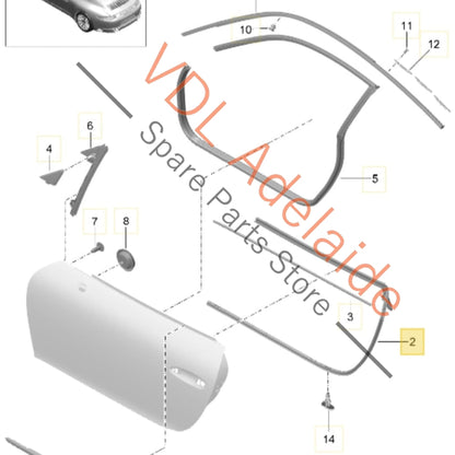 99153737802 9X153737802   Porsche 911 991 RHS Door Seal Window Aperture 99153737802