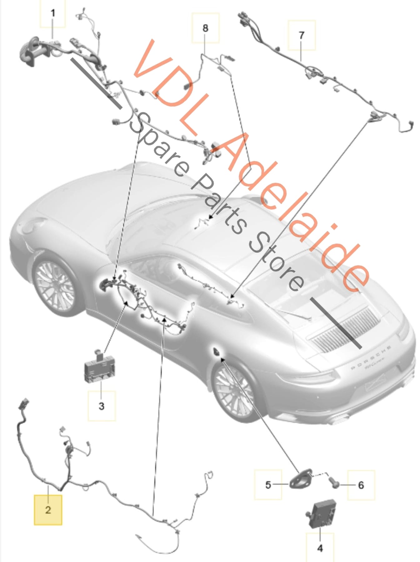 9P4971688K 9P3971688K   Porsche 911 991.2 Wiring Cable Harness for Left Door suit RHD models 9P4971688AE / 9P3971688K