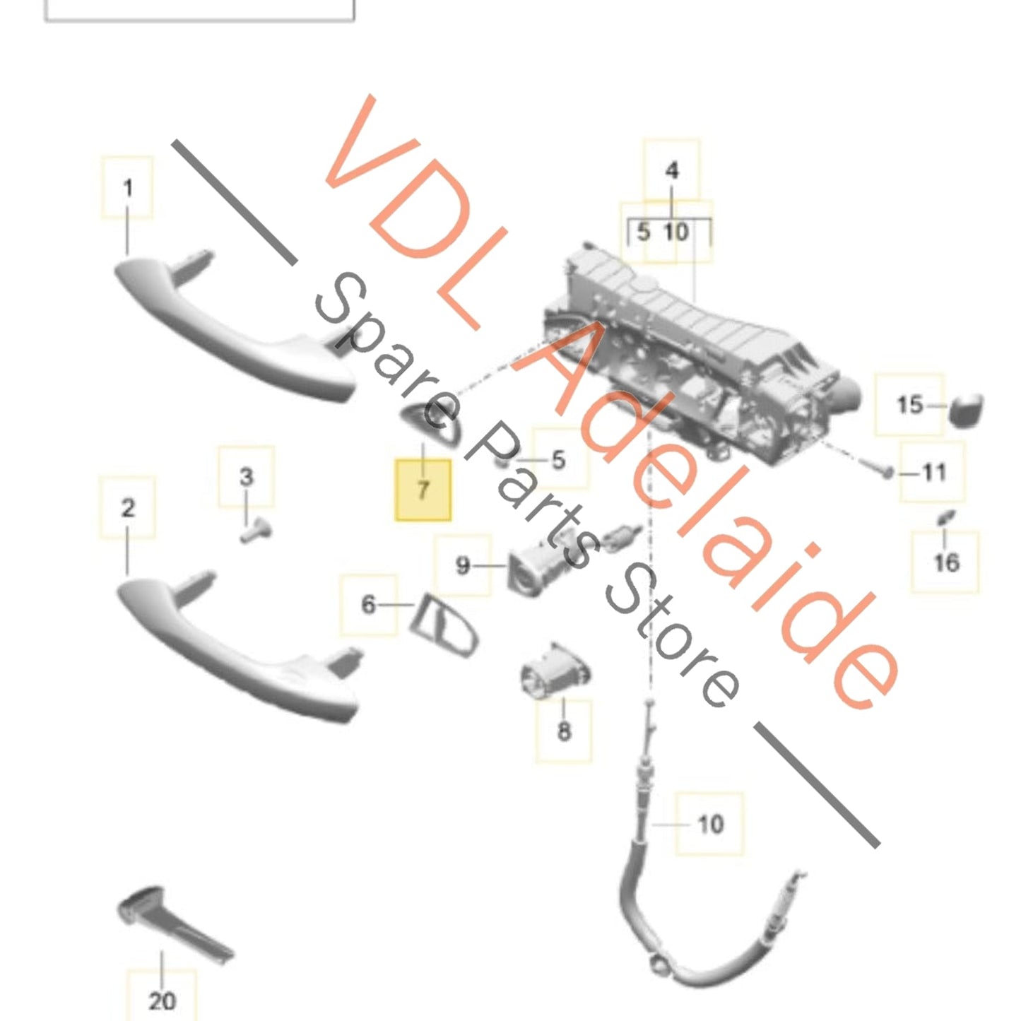 9P1837161    Porsche 911 991.2 Door Handle Mouting Piece Bracket Left 9P1837161