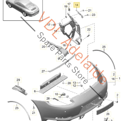 99150563603    Porsche 911 Rear Right Bumper Slide Bracket 99150563603