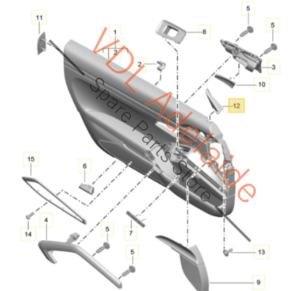 991556000000 9P1953039E   Porsche 911 Left LHS Door Trim Triangle Cover 99155574100 1E0 9P1953039E