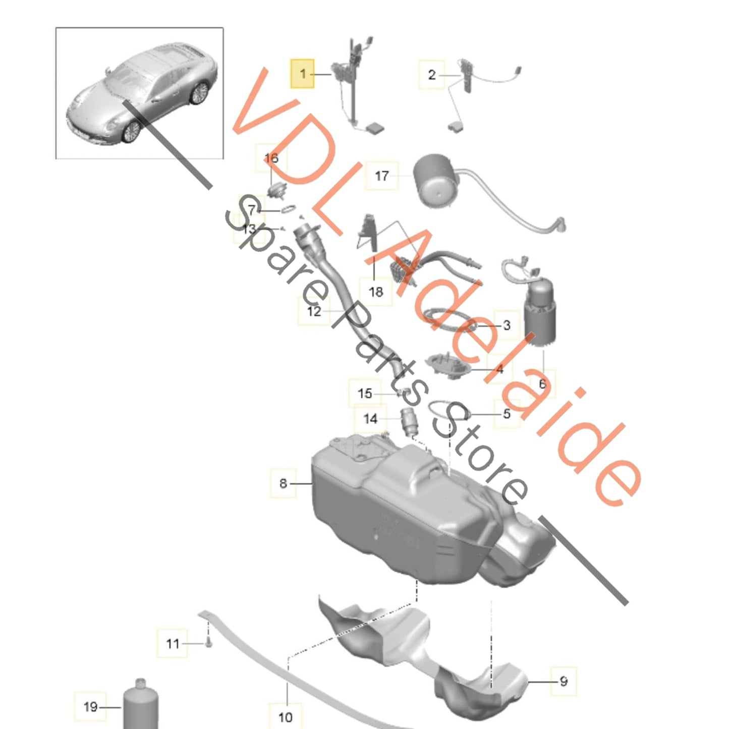 99162083100    Porsche 911 Fuel Level Tank Sender Unit 99162083100