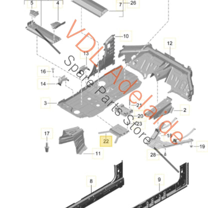 
99150433300    Porsche 911 Transmission Carrier Bracket Tunnel Reinforcement Aluminium Brace 99150433300