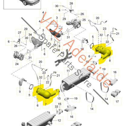 9P1254400A 9P1254450A 9P1254450MX 9P1254400AX Porsche 911 991.2 3.0T Catalytic Converter Set for Sport Exhaust Models 9P1254400A 9P1254450A