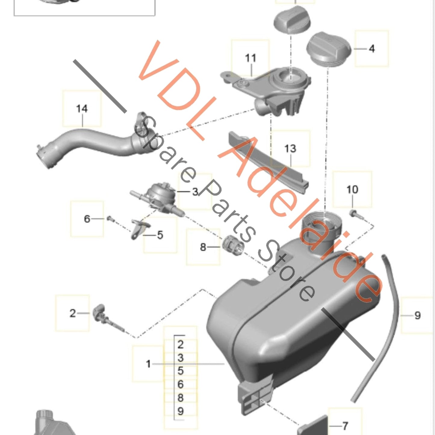 99110615704 991106057 99110645701  Porsche 911 Coolant Reservoir Tank & Cap 99110615704 99110645701