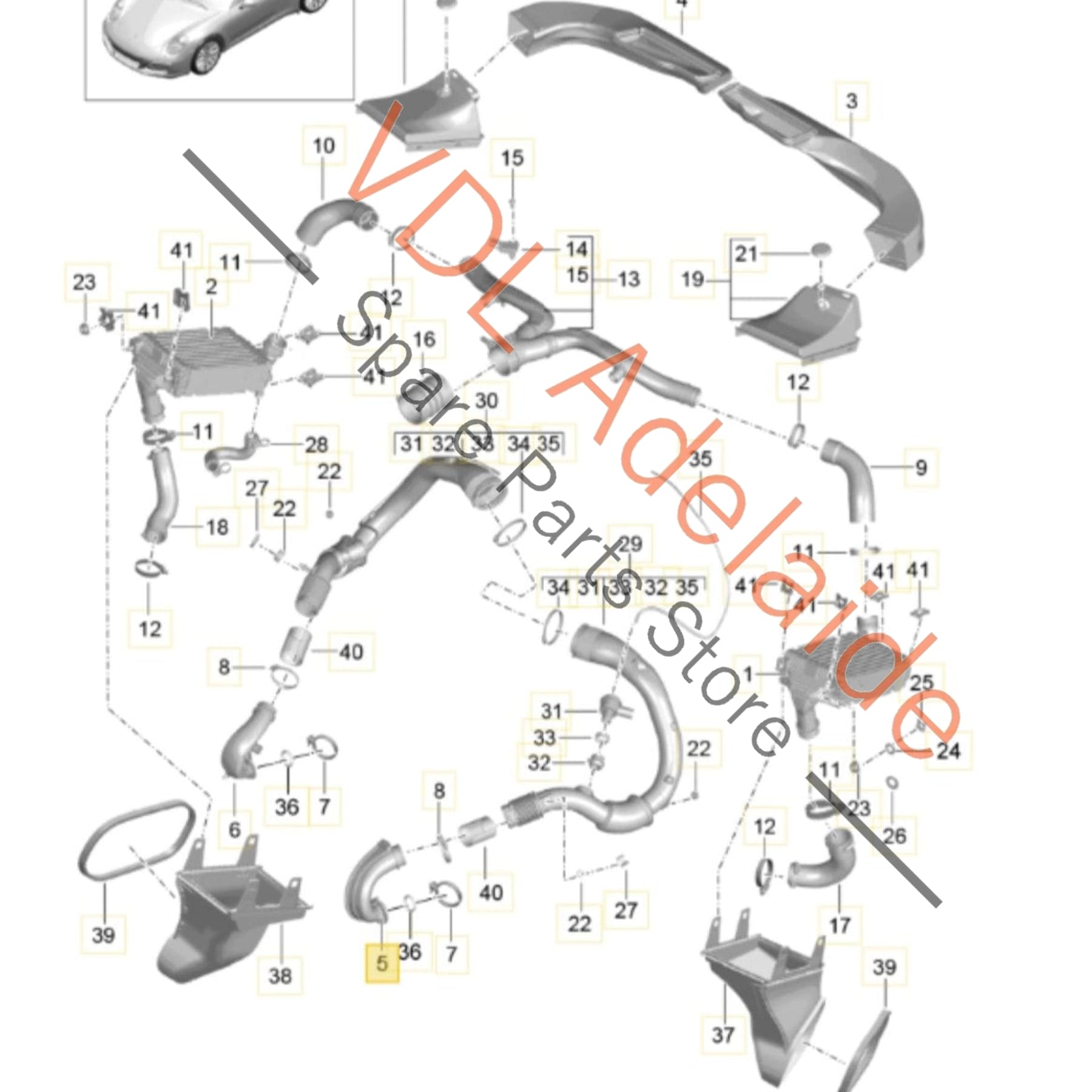 9P1145583A    Porsche 911 Turbo Connection Pressure Pipe LHS 9P1145583A