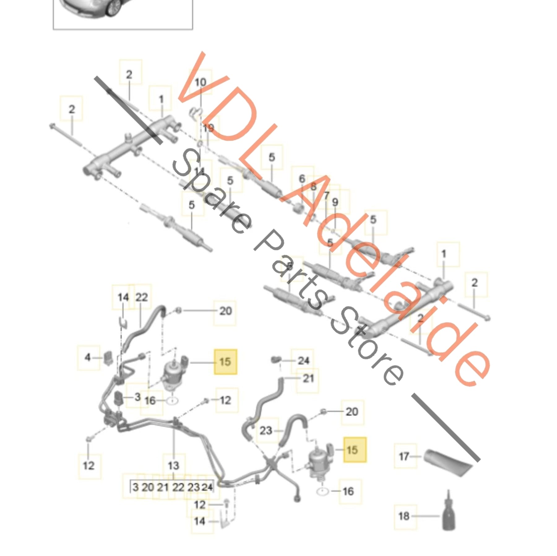 9A211031502 9A211031500 9A211031501  Genuine OEM Porsche 911 3.0T GTS High Pressure Fuel Pump 9A211031500 9A211031501 9A211031502