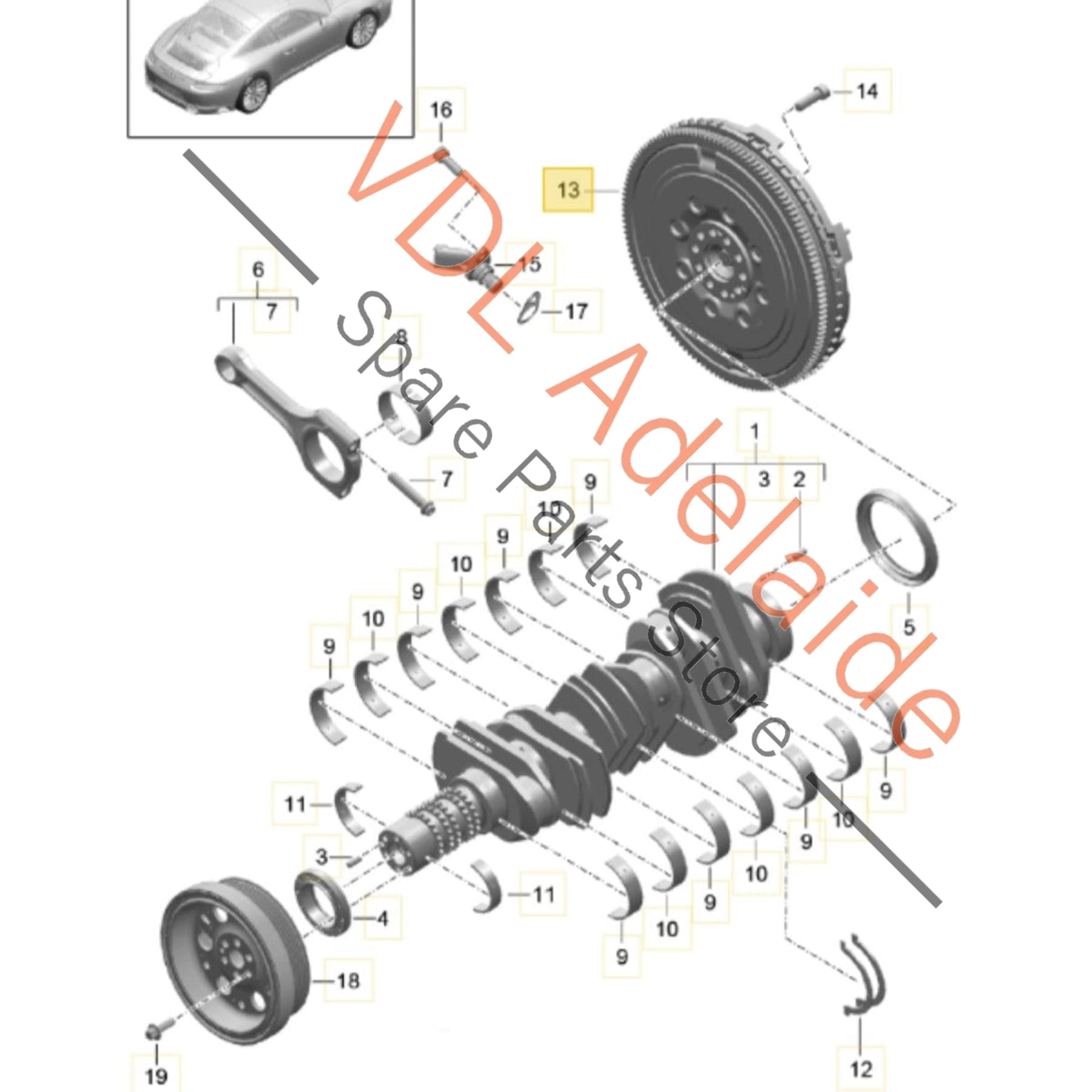 9P1105264    Porsche 911 PDK Dual Mass Flywheel 9P1105264