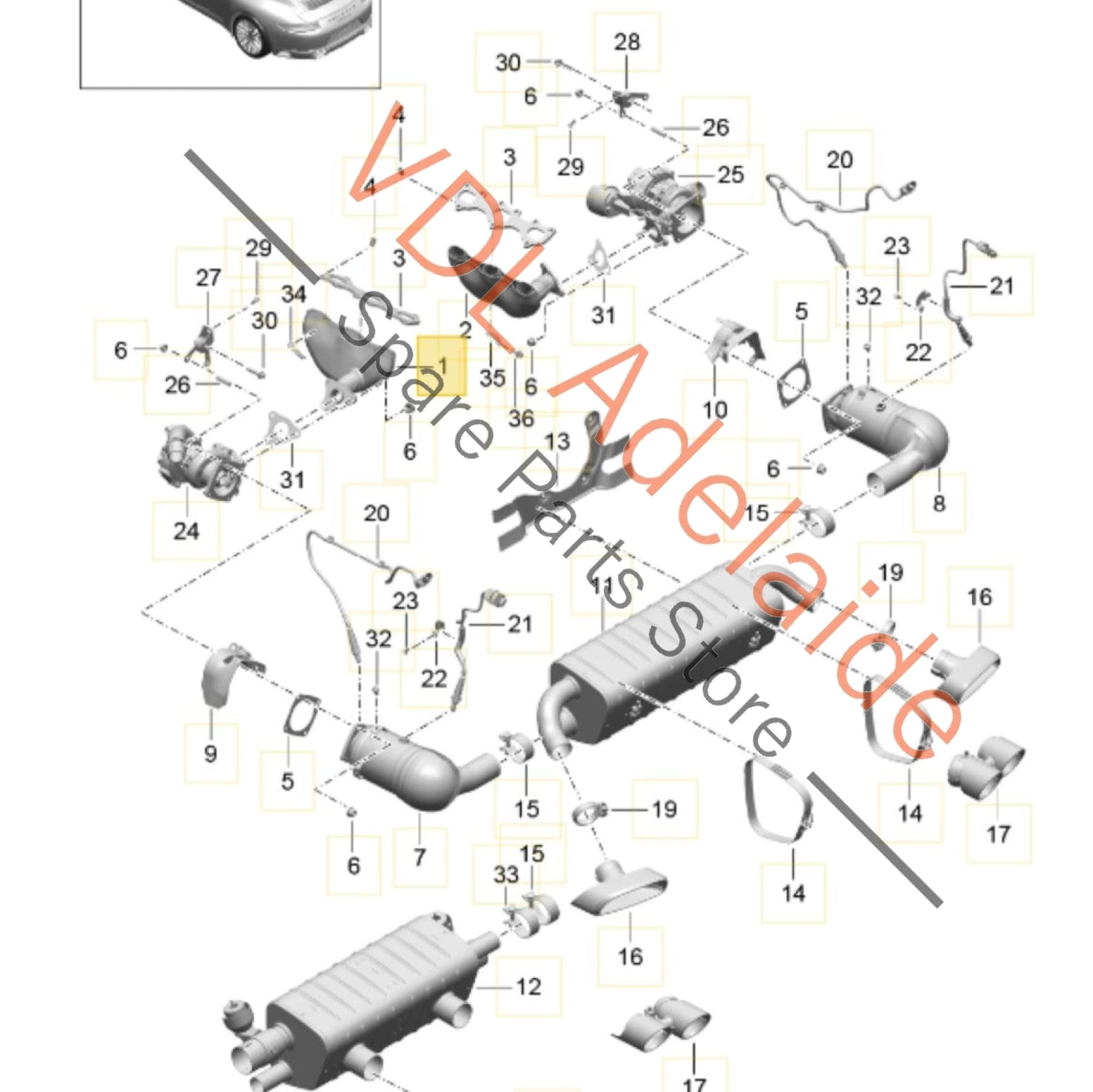 9P1251215B 9P1251215C   Porsche 911 3.0T Exhaust Manifold LHS Left Side 9P1251215C