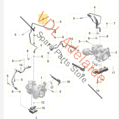 9A210722301    Porsche 911 Turbocharger Pressure Hose Left LHS 9A210722301