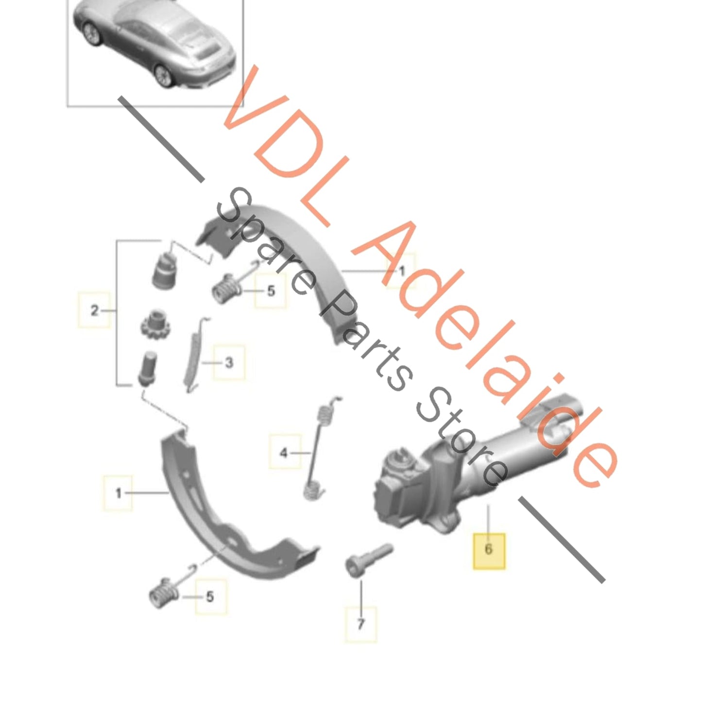 298609404    Porsche 911 Right RHS Rear Electric Park Brake Servomotor Motor 298609404