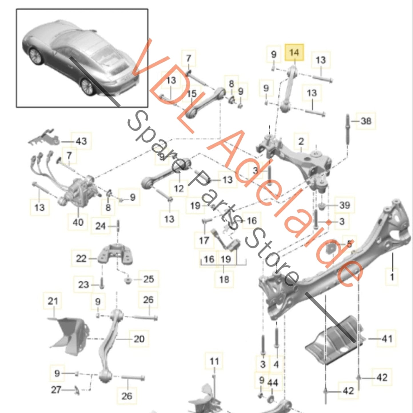 9P1505237B 9P1505227 99133106104  Porsche 911 Rear Axle Guide Wishbone Suspension Control Arm 9P1505237B