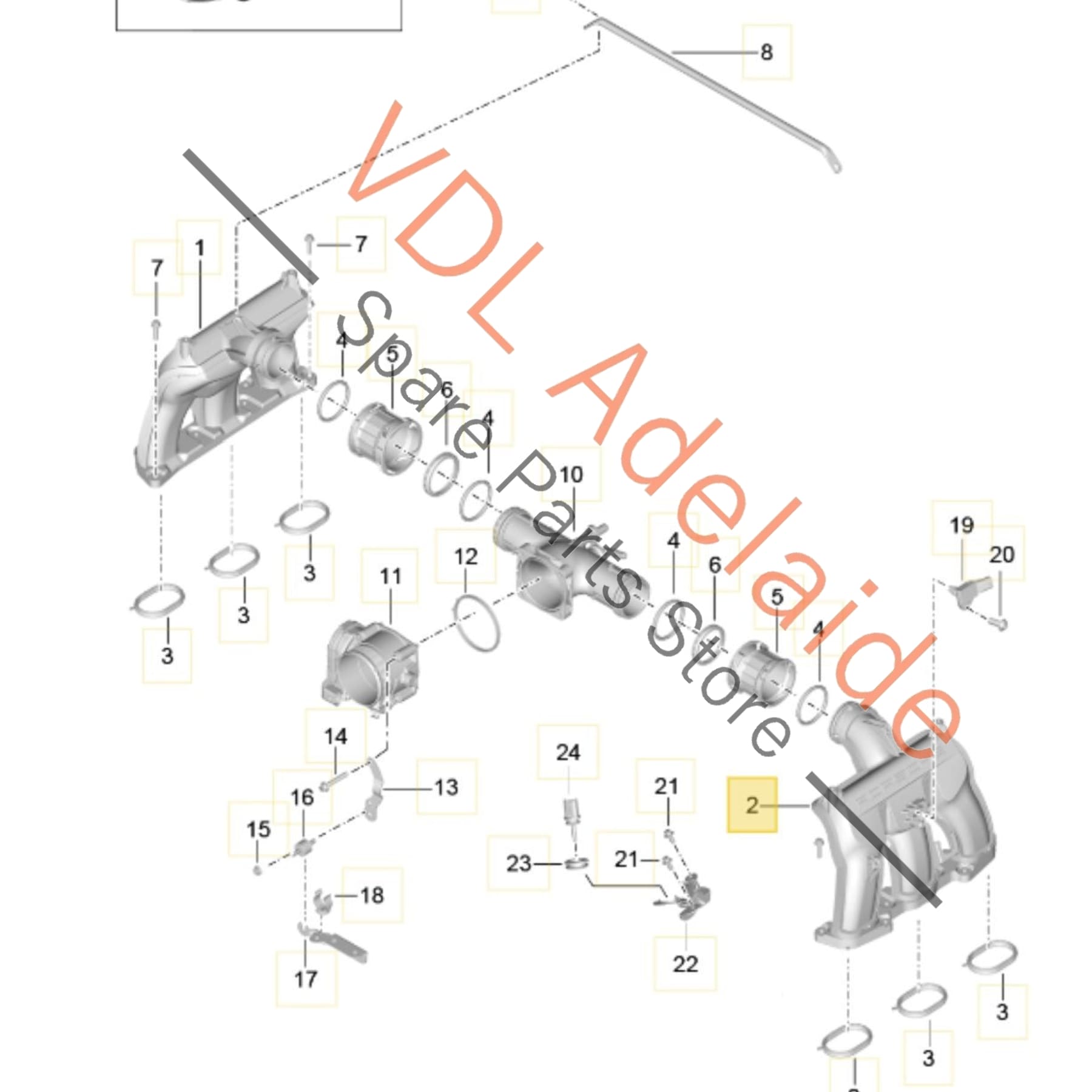 9A211013602    Porsche 911 RHS Air Intake Manifold Right Cyls 4-6 9A211013602