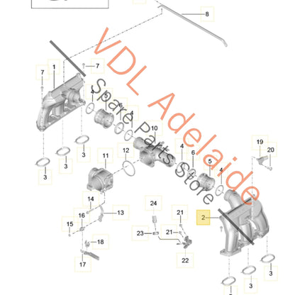 9A211013602    Porsche 911 RHS Air Intake Manifold Right Cyls 4-6 9A211013602