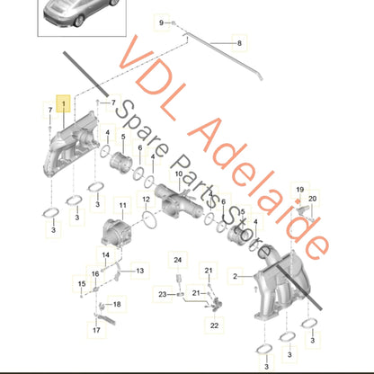 9A211013501 9A211013502   Porsche 911 LHS Air Intake Manifold Left Cyls 1-3 9A211013502 9A211013501