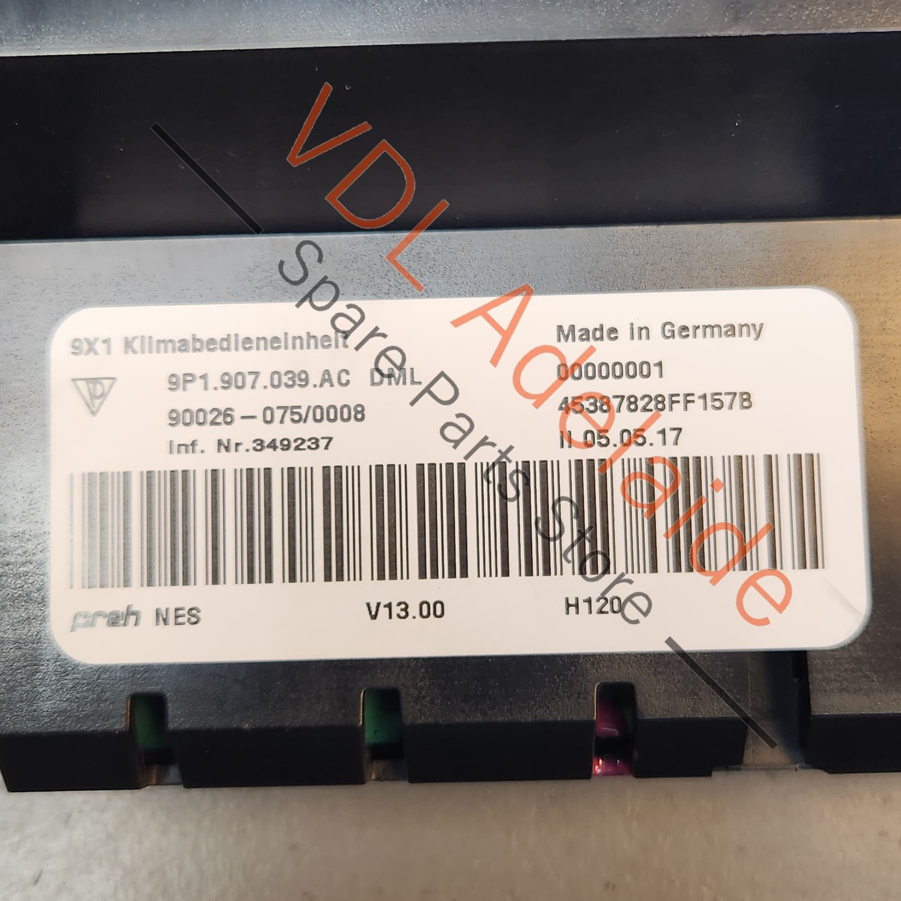 9P1907039AGDML 9P1907039ACDML 9P1907039GDML  Porsche 911 AC Air Conditioning Switch Climate Control 9P1907039AG DML 9P1907039AC DML