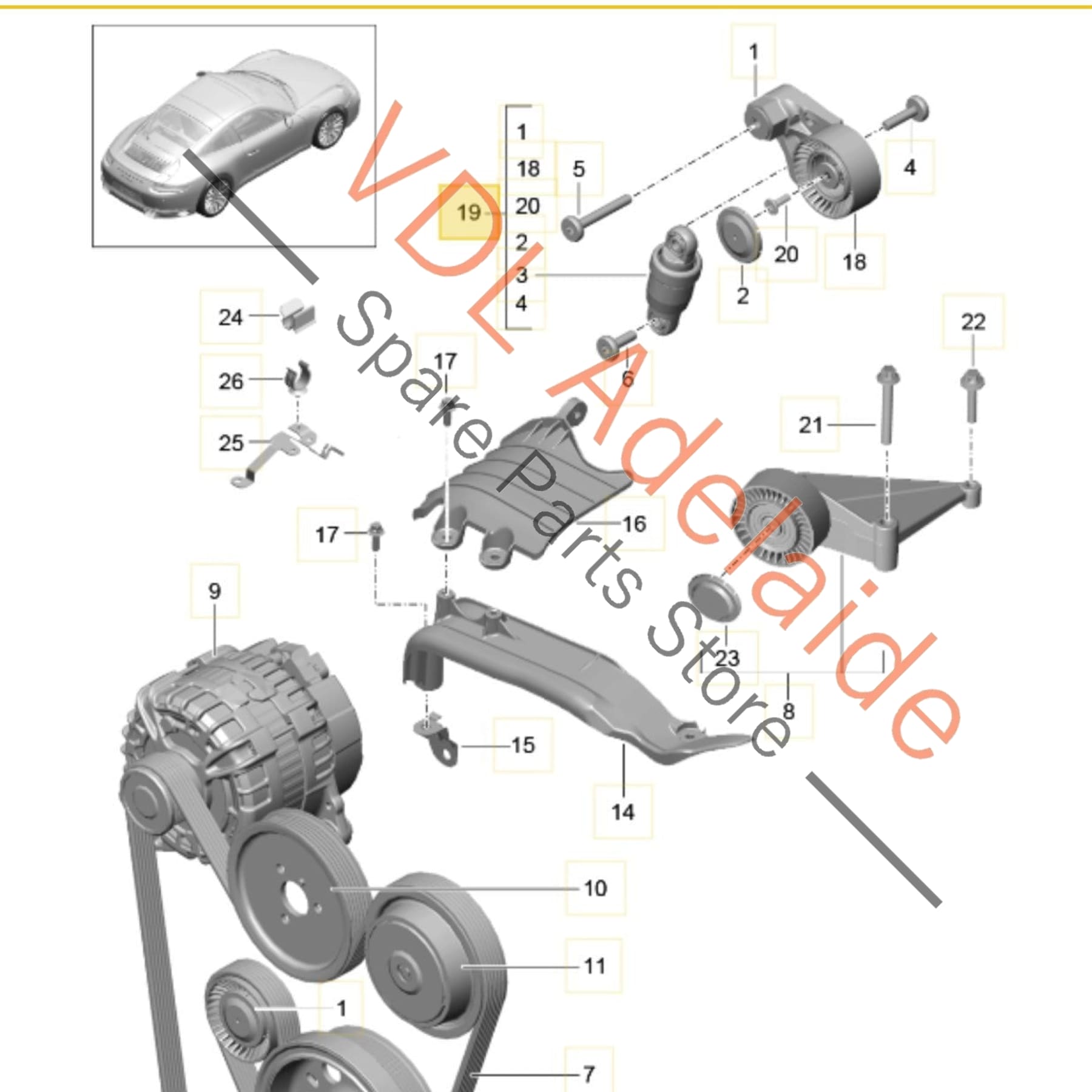 
0PB145201 9A210201600 94810226100 0PB903317 Porsche 911 Serpantine Belt Hydraulic Tensioner 94810226100 0PB145201 9A210201600 0PB903317